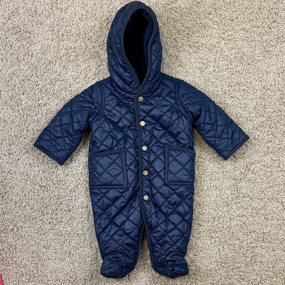 Ralph Lauren navy hooded barn bunting sz 3 months - Picture 2 of 7